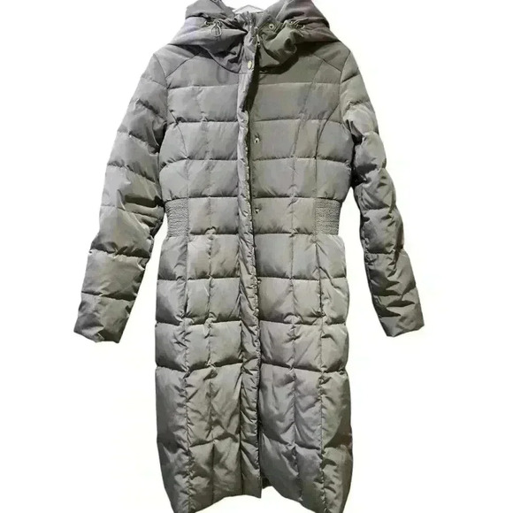 Cole Haan Signature Hooded Taffeta Down Puffer Light Gray Size Small #057 - Picture 3 of 11